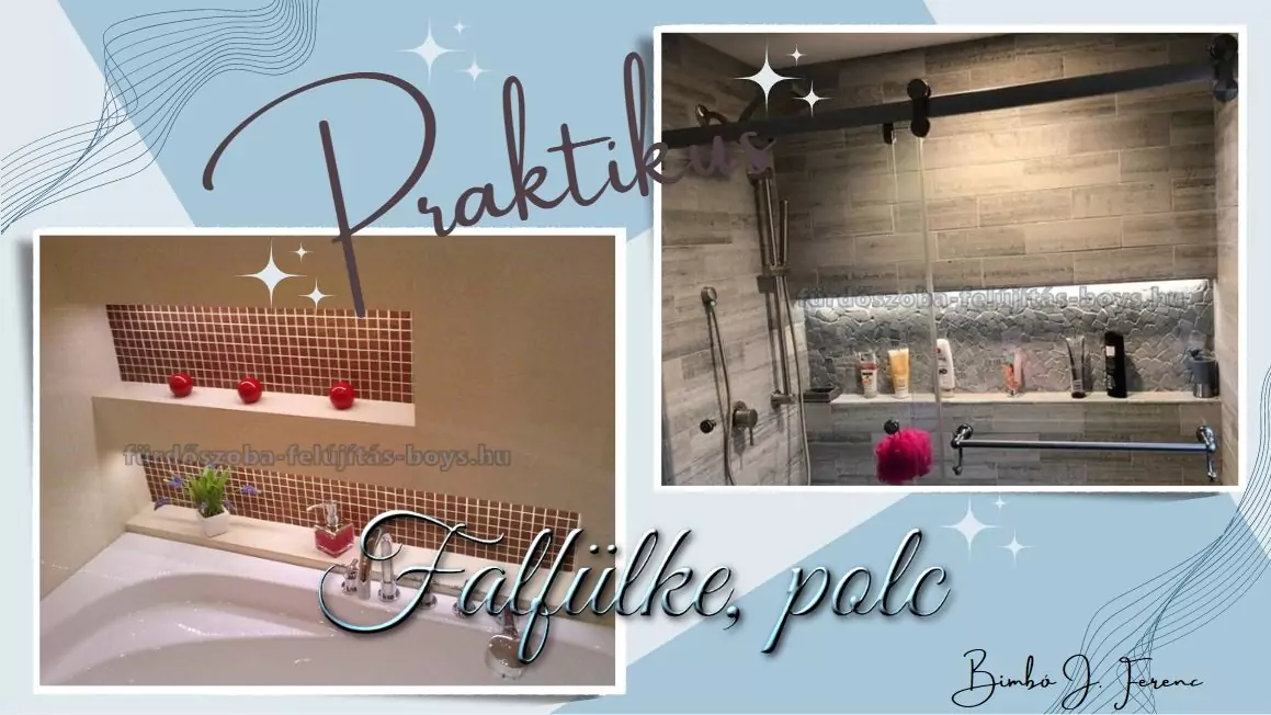 fürdőszoba felújítás, épített falfülke